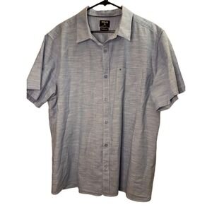 Hurley Mens XXL Blue Classic Fit Short Sleeve Button Down Shirt‎